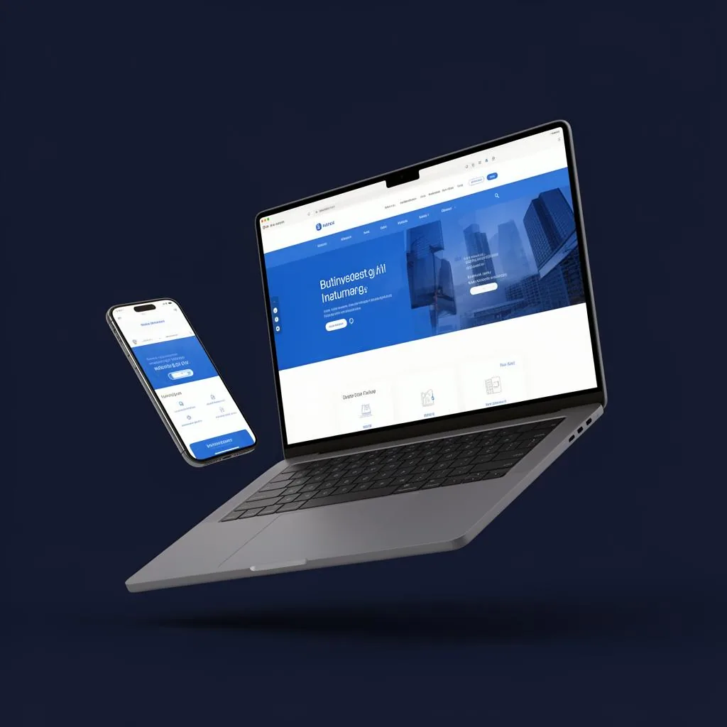 Contractor website design shown on laptop and mobile phone