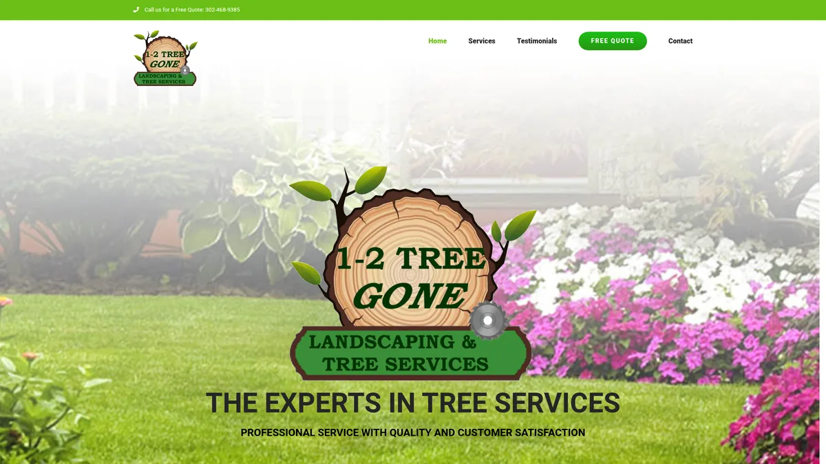 1-2 Tree Gone website designed by Zero Degree Media