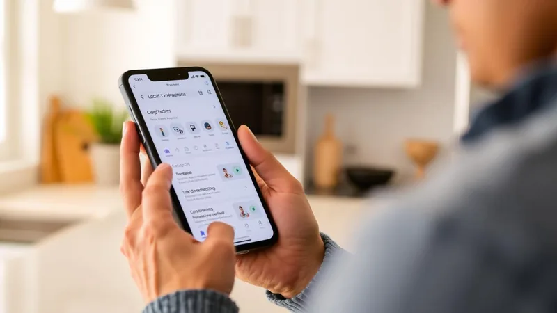 Homeowner searching for local contractors on a phone