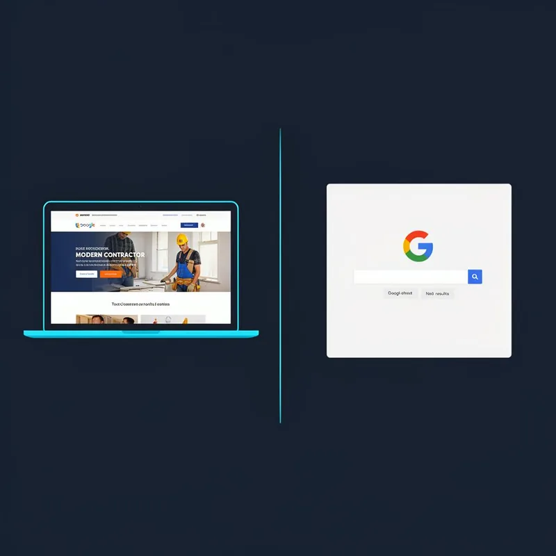 Comparison: contractor with a website versus without one