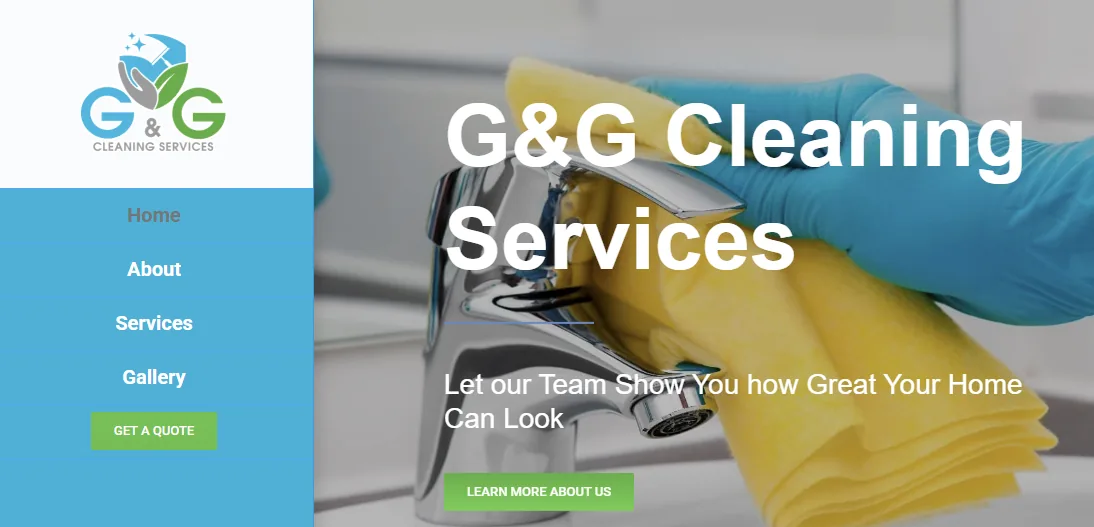 G&G Cleaning Services website designed by Zero Degree Media