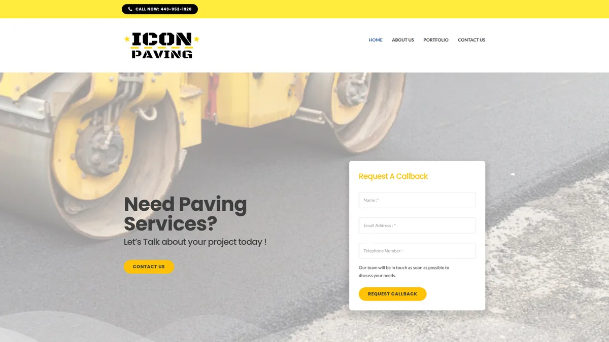 Icon Paving website designed by Zero Degree Media
