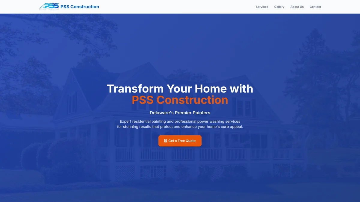 PSS Construction website designed by Zero Degree Media