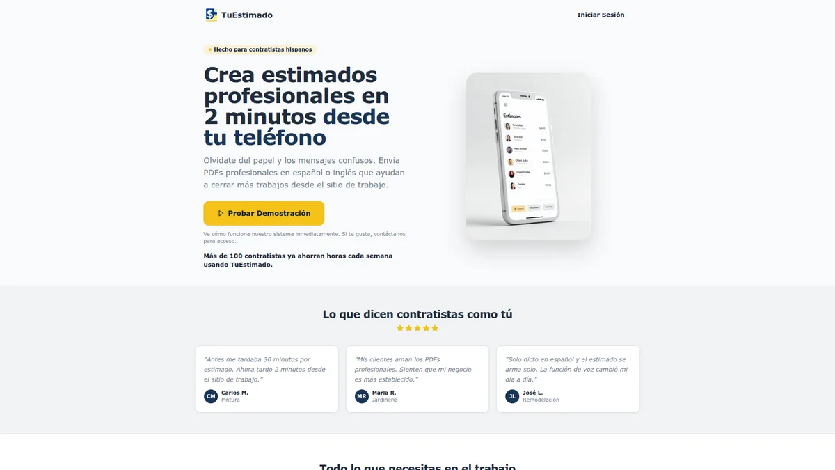 TuEstimado.com website designed by Zero Degree Media